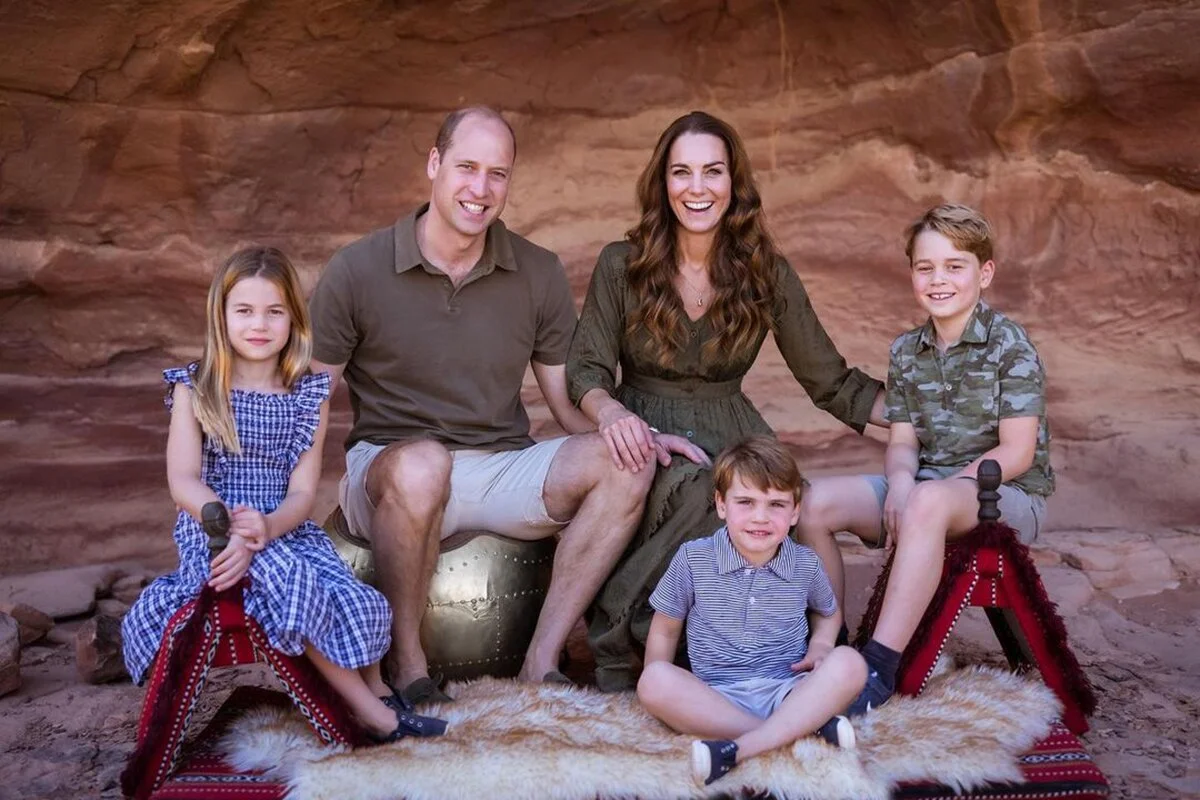 Kate Middleton with her three children George, Charlotte and Louis